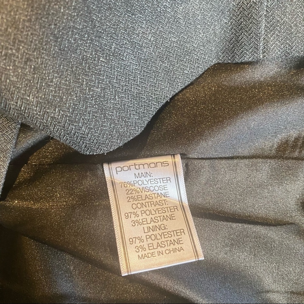 PORTMANS Corporate Midi Dress Grey Contrast Black Trim Workwear Office Size 8 - Picture 11 of 11